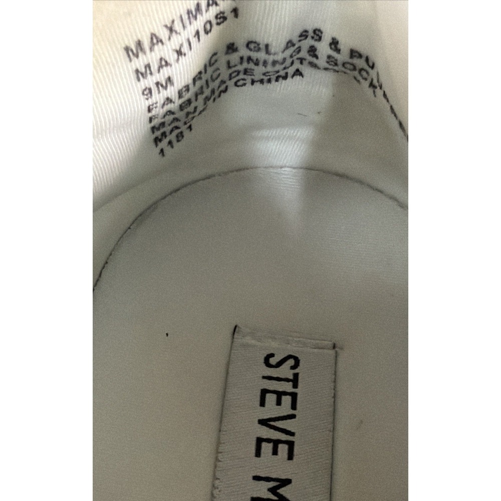 Steve Madden Maxima Rhinestone White Silver Women's Lace Up Sneakers - Size 9 - Picture 15 of 15